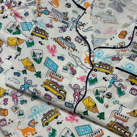 💗🐰Roller Rabbit x Target Roadtrip Long Sleeves and Pants Pajama Set NWT size S - Picture 3 of 3